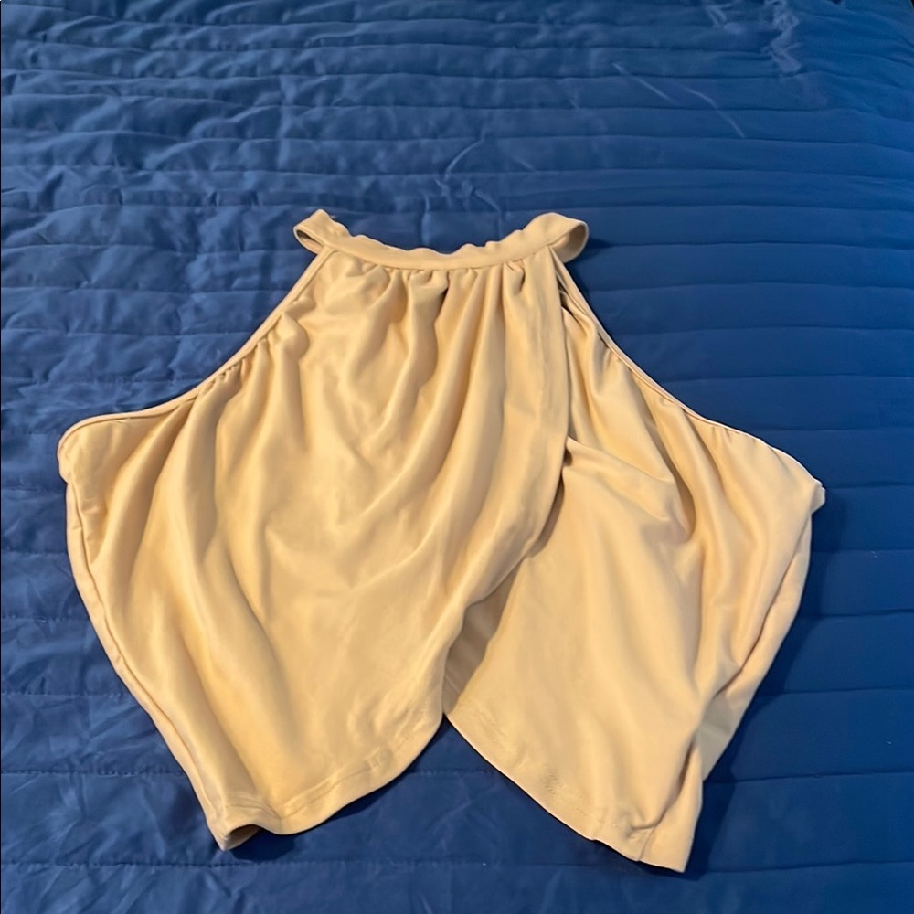 SHEIN Elegant Beige Sleeveless Top